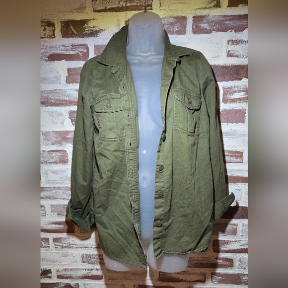Old Navy Jackets & Blazers - Old Navy Khaki Green Shirt